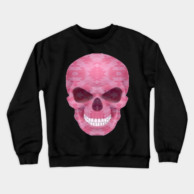 Pink Camouflage Skull Crewneck Sweatshirt by Atteestude